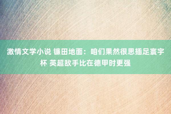 激情文学小说 镰田地面：咱们果然很思插足寰宇杯 英超敌手比在德甲时更强