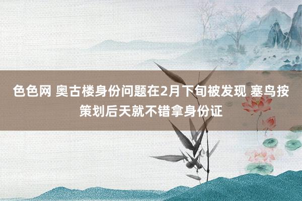 色色网 奥古楼身份问题在2月下旬被发现 塞鸟按策划后天就不错拿身份证