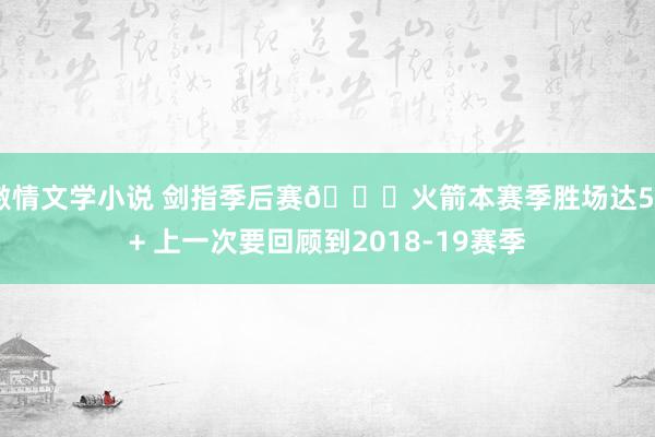 激情文学小说 剑指季后赛🚀火箭本赛季胜场达50+ 上一次要回顾到2018-19赛